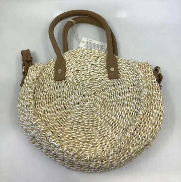 COUNTRY ROAD Natural Woven Round Mini Crossbody Bag NWT - Picture 2 of 6